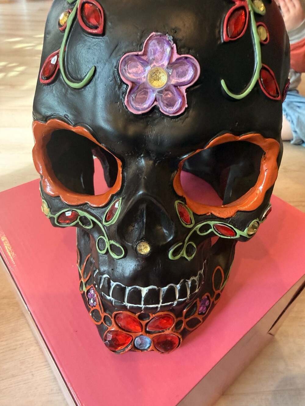 Pink Zebra Gemstone Sugar Skull Accent Shade